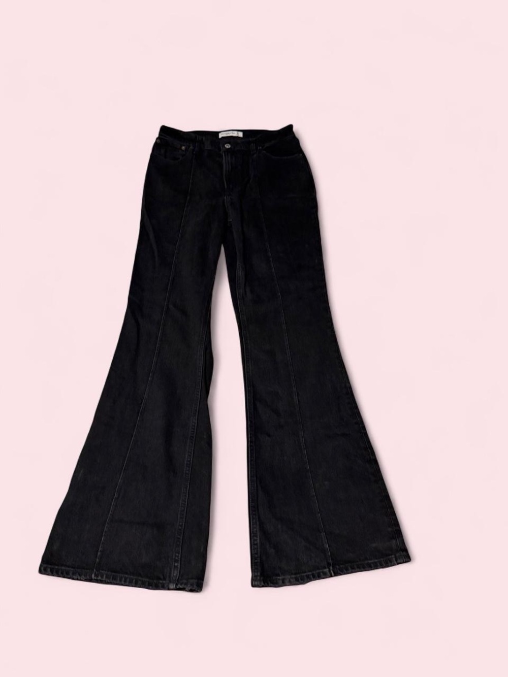 Abercrombie & Fitch Black Flare Wide-Leg Jeans